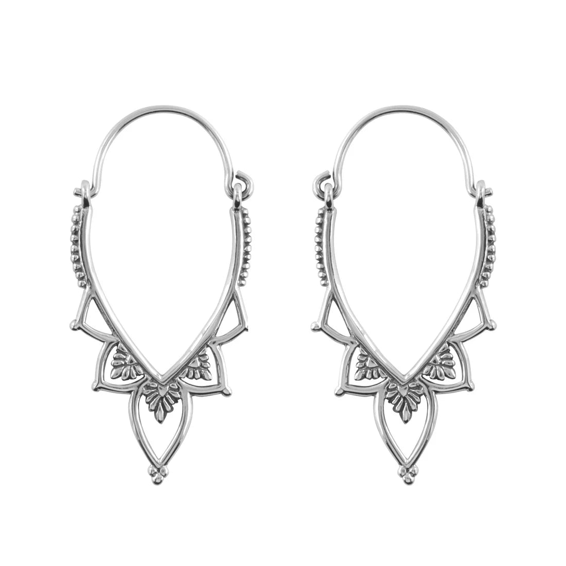 Sterling Silver Love Lace Hoops