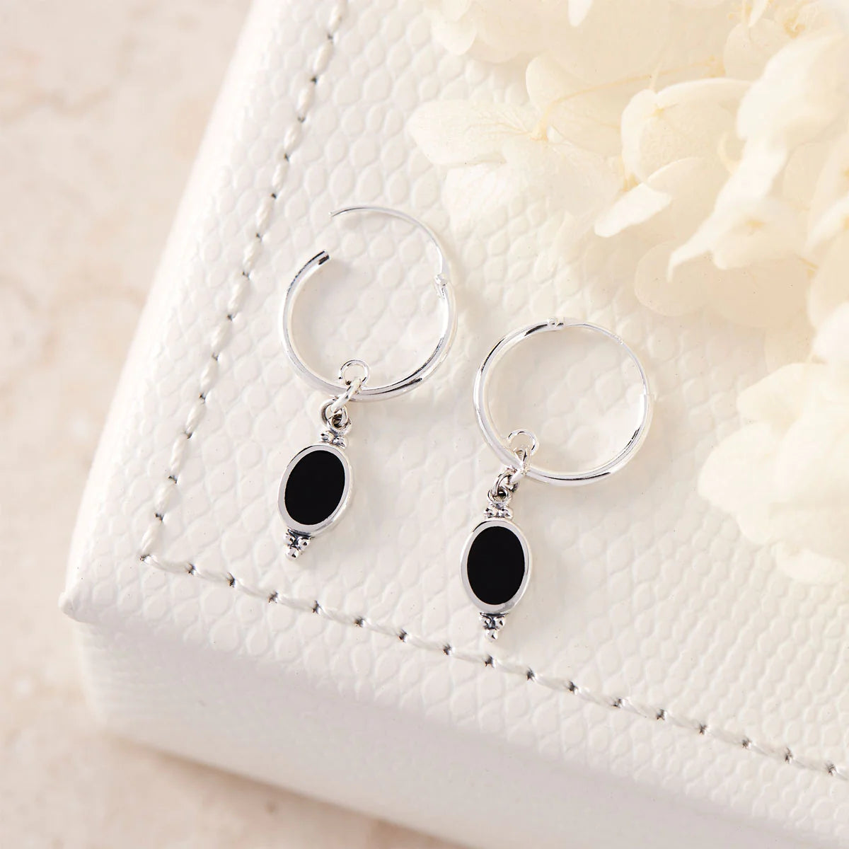 Sterling Silver Moon Song Onyx Sleepers