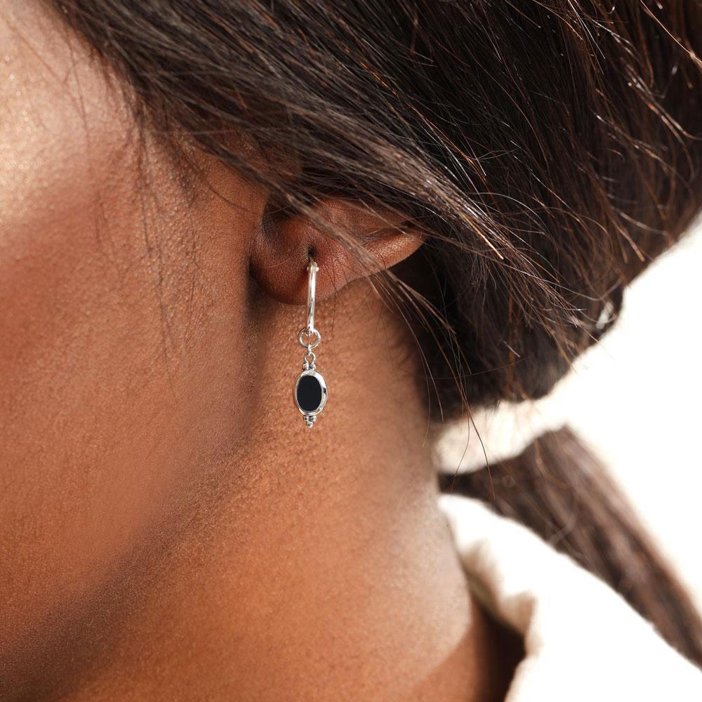 Sterling Silver Moon Song Onyx Sleepers