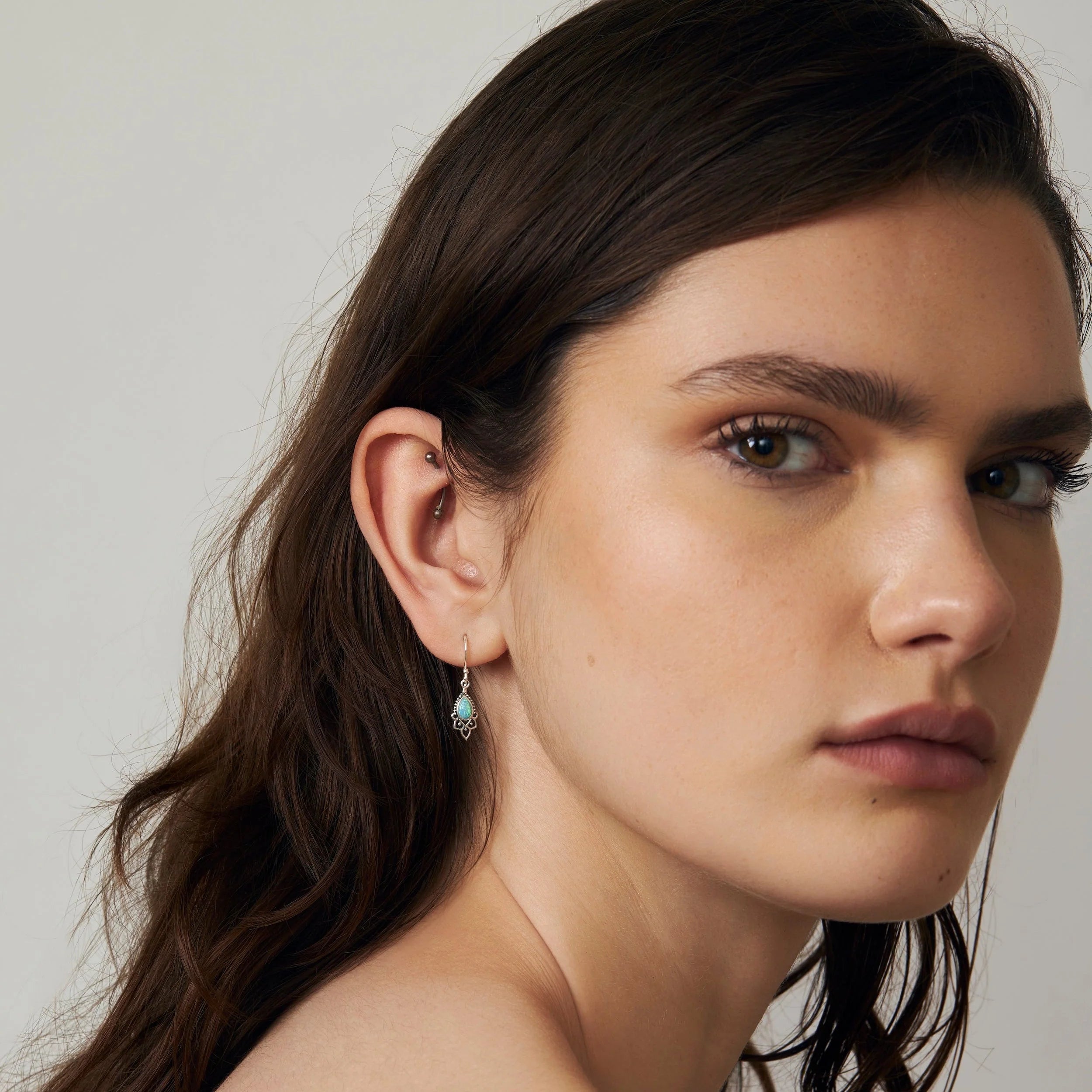 Sterling Silver Templar Azure Opal Earrings