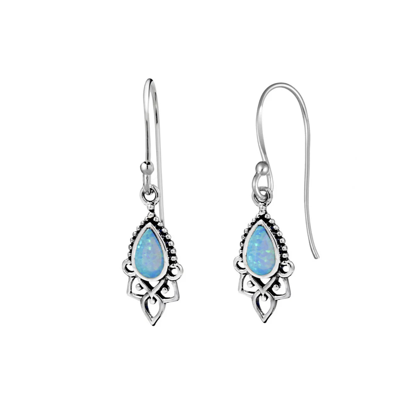 Sterling Silver Templar Azure Opal Earrings