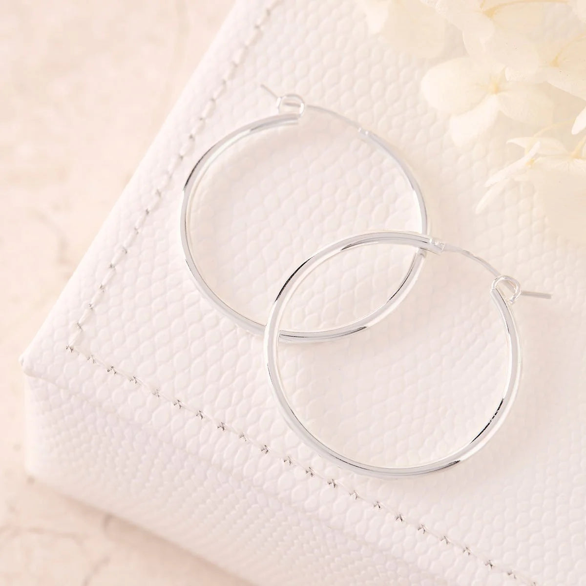 Sterling Silver Medium Hoop Sleepers