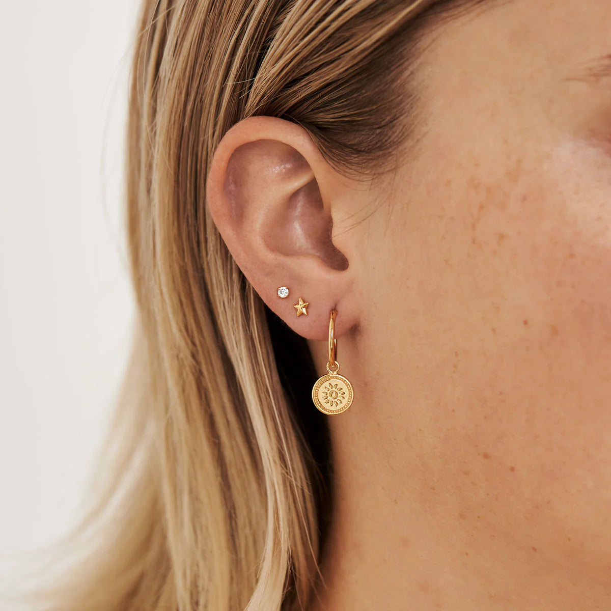 Gold Solstice Hoops jewellery (view 2) - Mountain Dreads