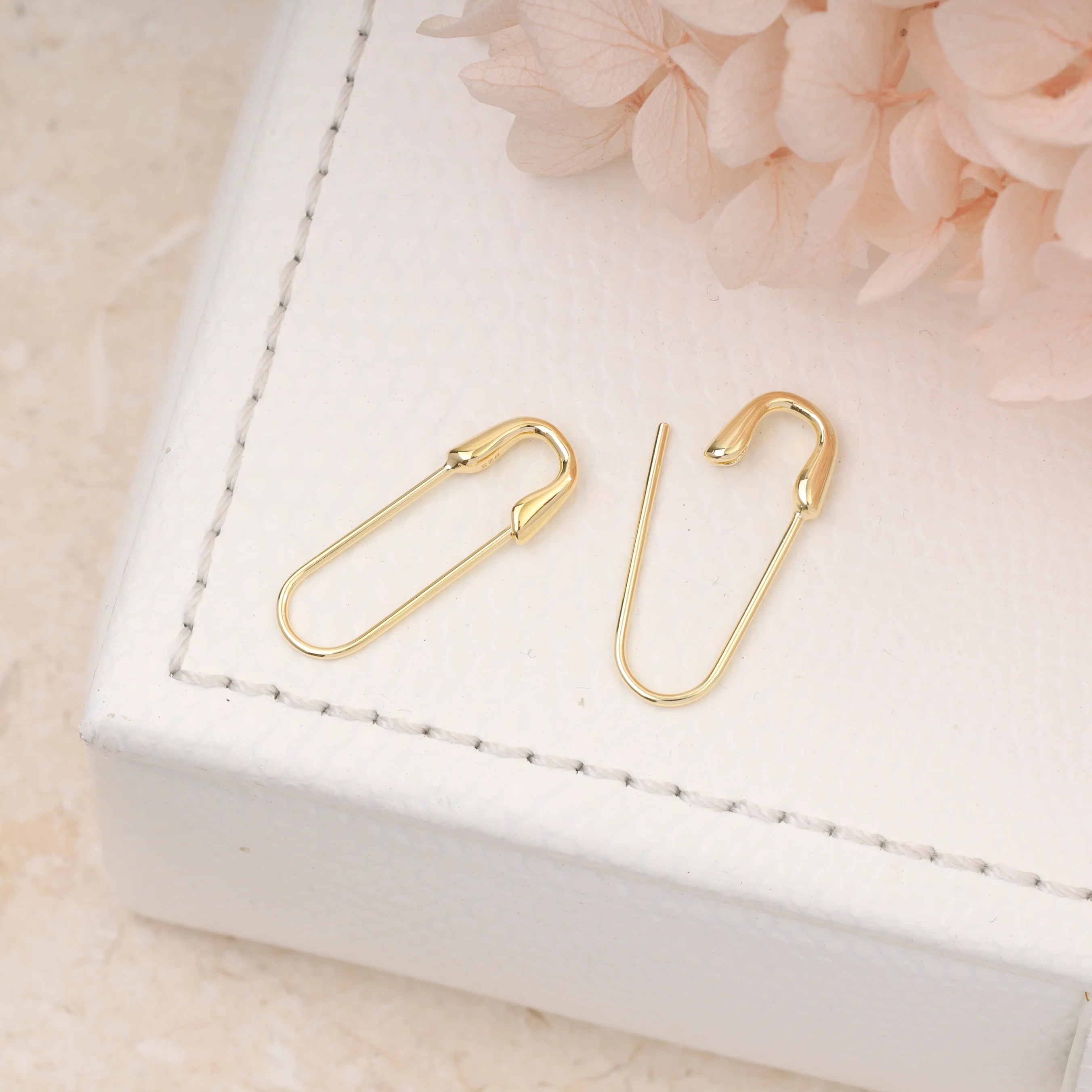Safety Pin Earrings Gold