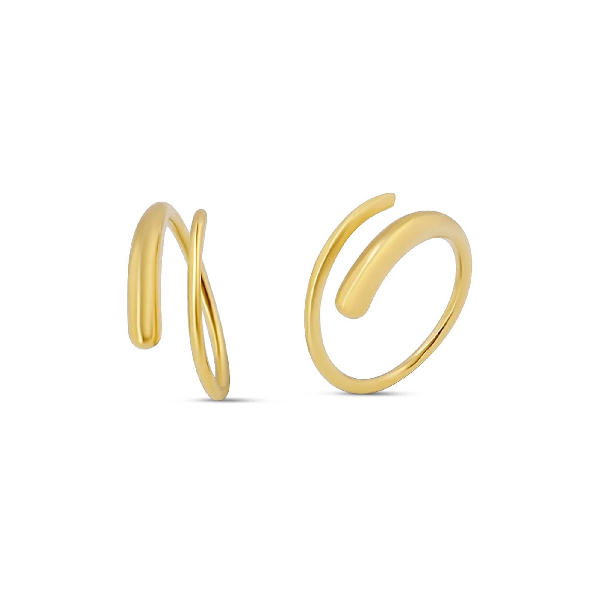 Spiral Pull Through Earrings Gold