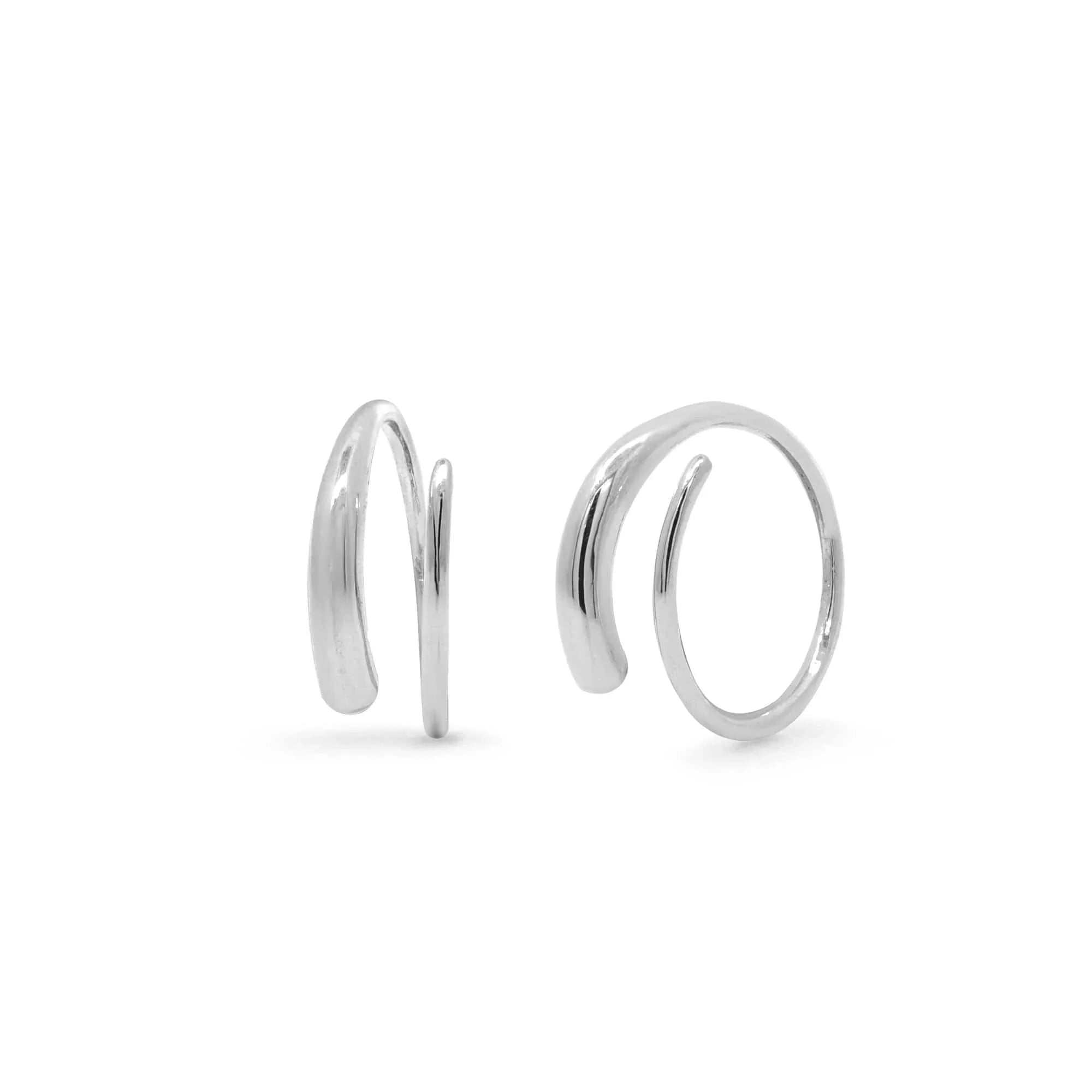 Sterling Silver Spiral Pull Through Earrings
