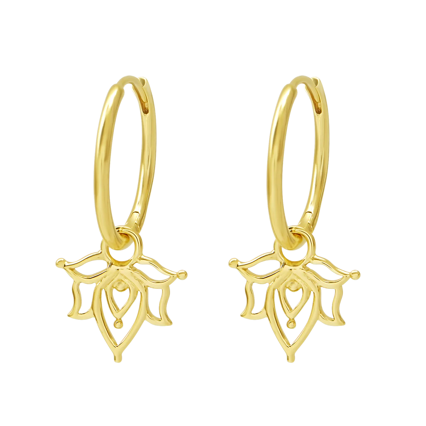 Dainty Lotus Huggies Gold jewellery - Mountain Dreads
