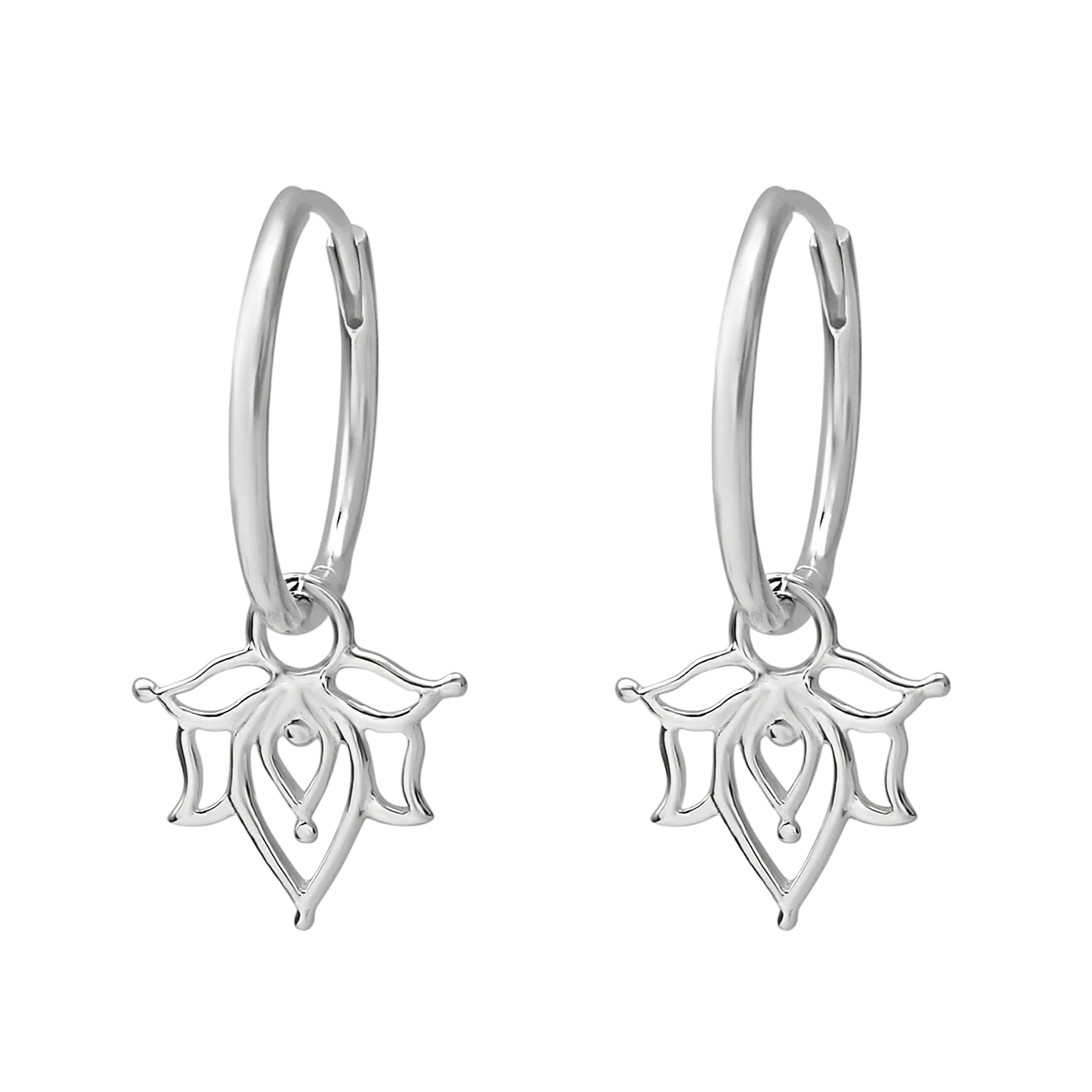 Sterling Silver Dainty Lotus Huggies jewellery - Mountain Dreads