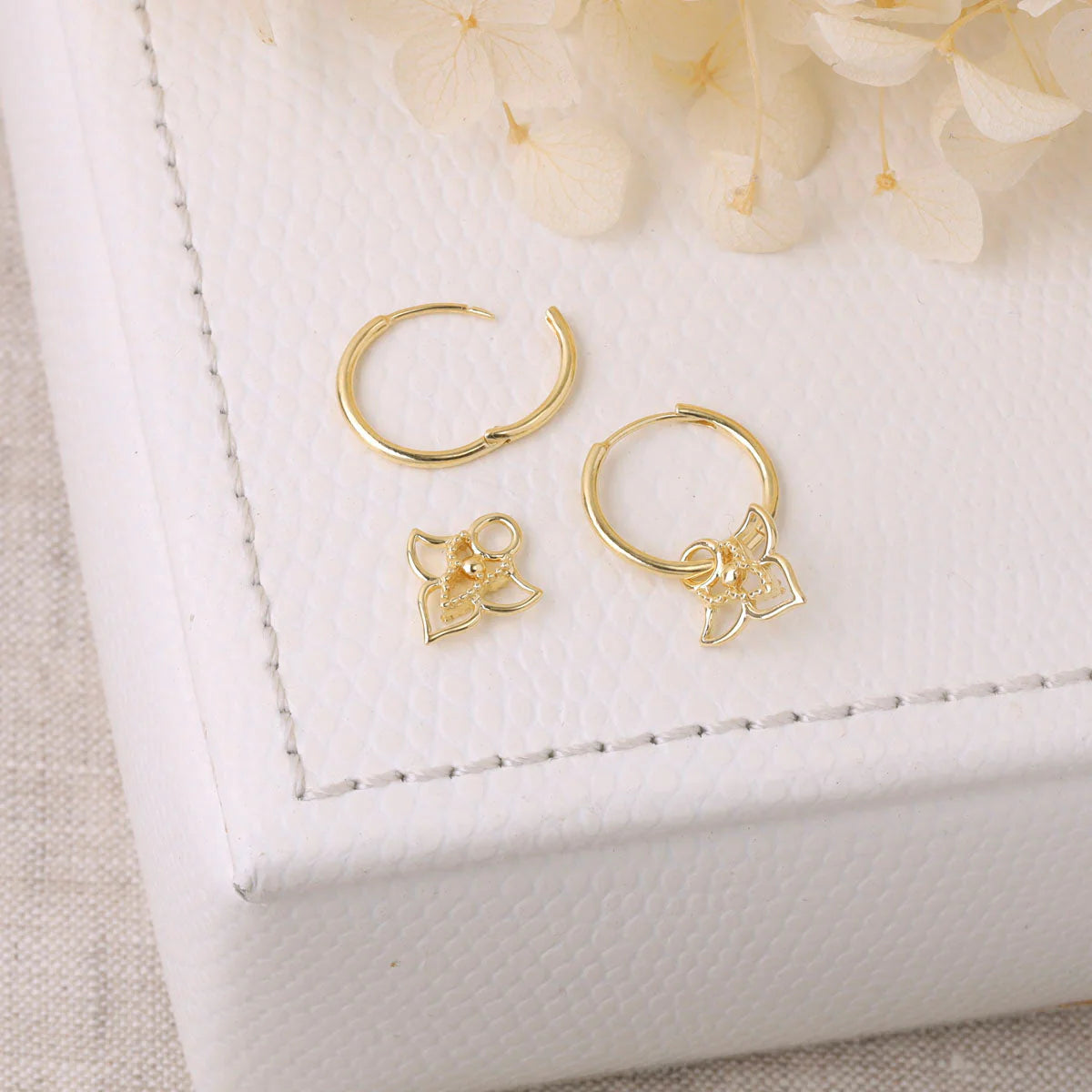 Sacred Bloom Huggies Gold jewellery (view 3) - Mountain Dreads