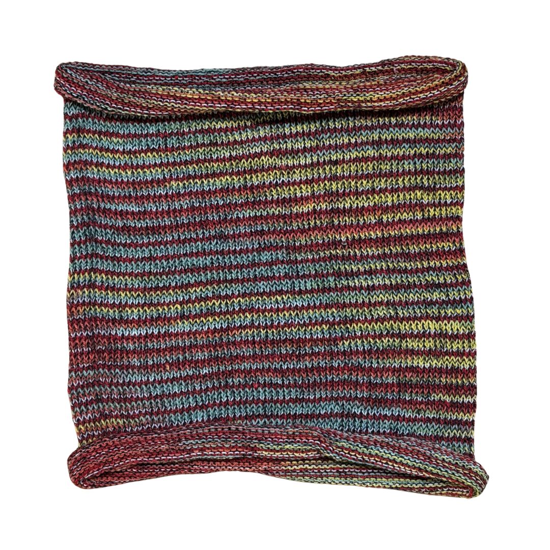 Multicolored knitted fabric on a white background