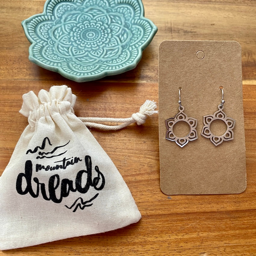 Flower Earrings (view 3) - Mountain Dreads