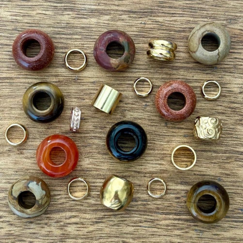 Golden Hour Dreadlock Beads | Set Of 25