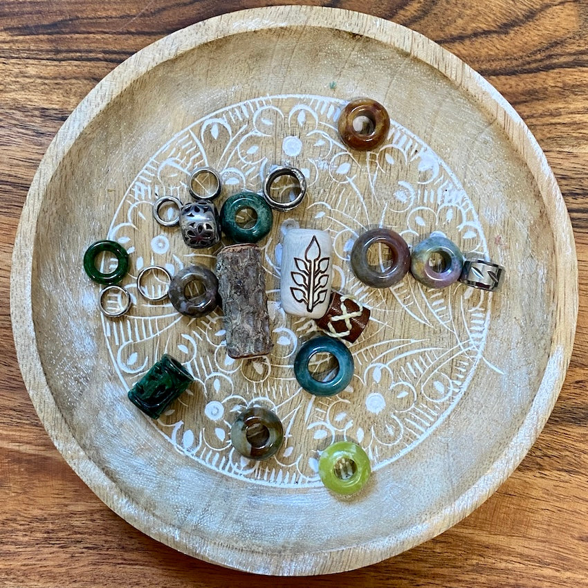 OOAK Juniper Forest Dreadlock Beads | Set Of 20
