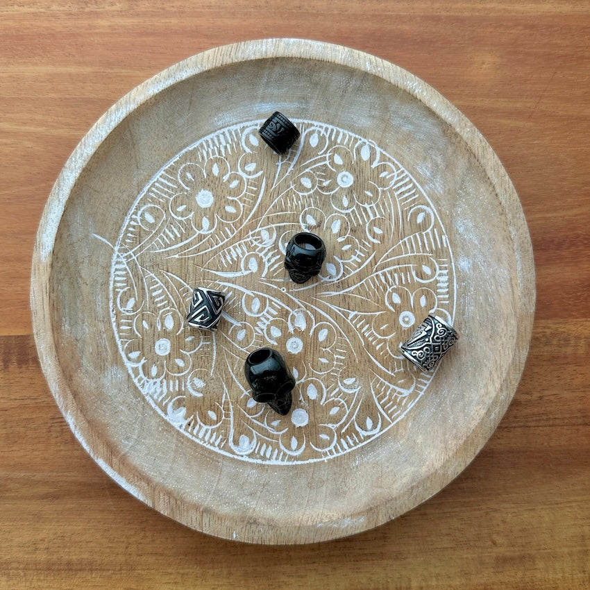 Stainless Steel Skull Beads | Set Of 5