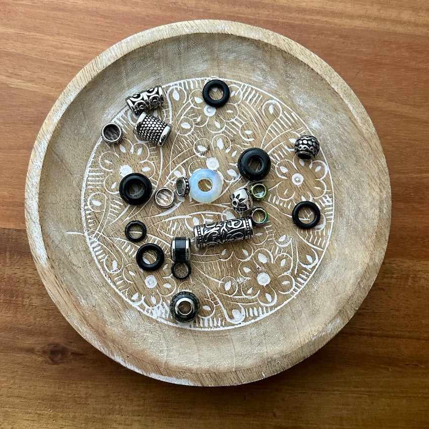 Midnight Rainbow Dreadlock Beads | Set Of 20