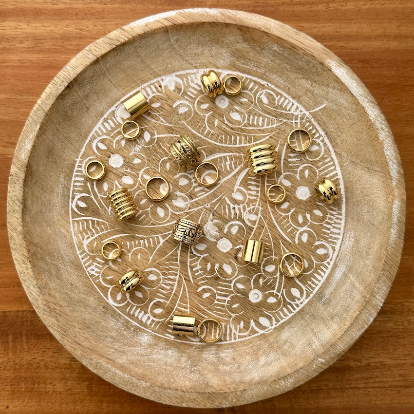 Golden Dreadlock Beads | Set Of 20