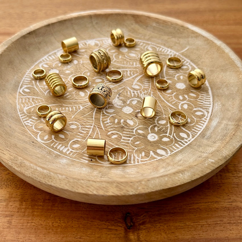 Golden Dreadlock Beads | Set Of 20