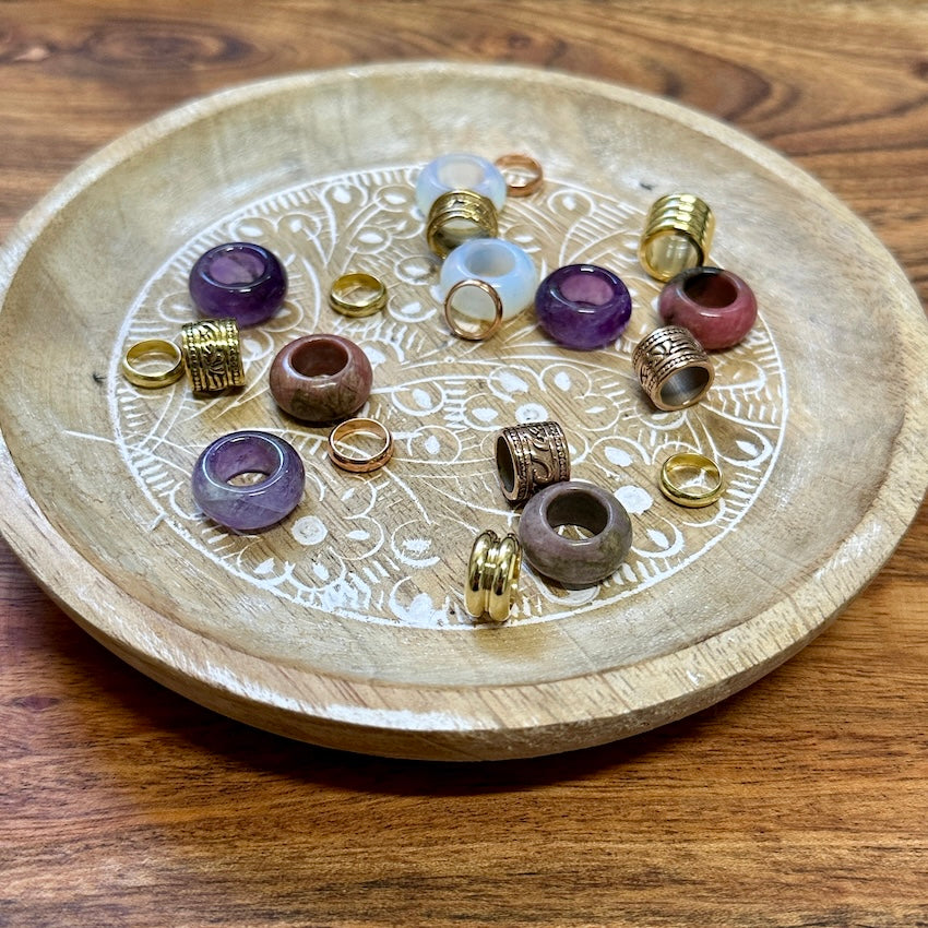 Opalite Rose Dreadlock Beads | Set of 20