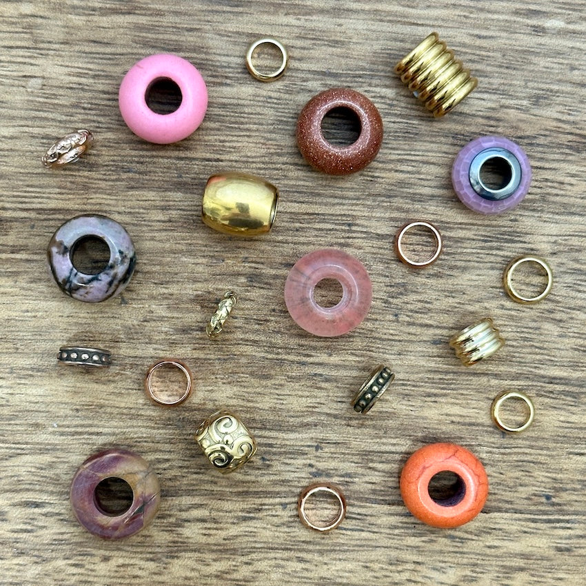 Dusty Peach Dreadlock Beads | Set Of 20