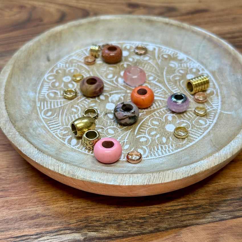 Dusty Peach Dreadlock Beads | Set Of 20