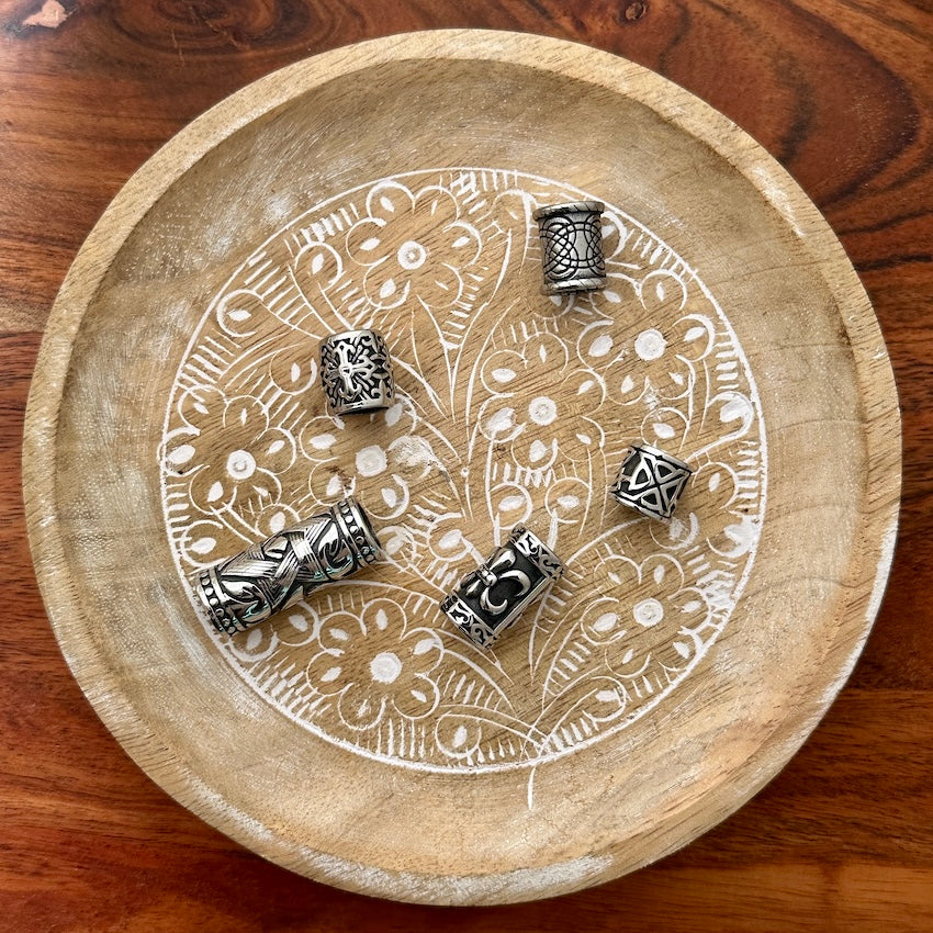 Stainless Steel Viking dreadlock beads, set of 5 (view 3) - Mountain Dreads