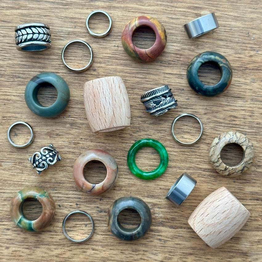 Jasper Mix, Dreadlock Beads, set of 20 (view 3) - Mountain Dreads
