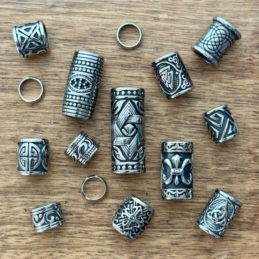 Stainless Steel dreadlock beads, set of 15 - Mountain Dreads
