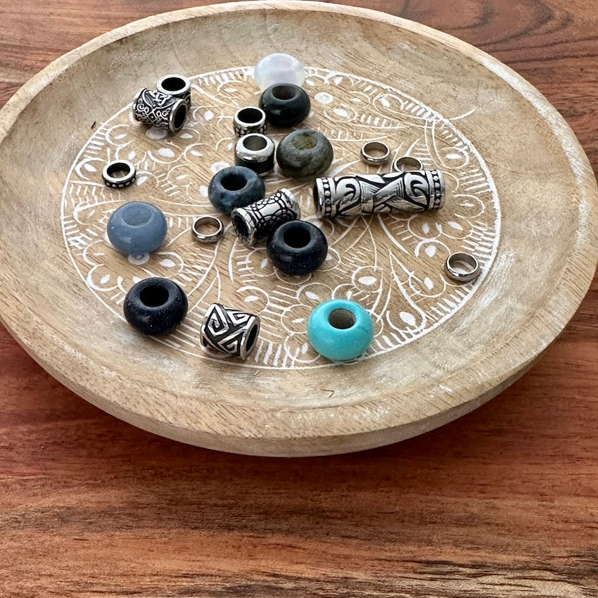 Night Sky dreadlock beads, set of 25 (view 4) - Mountain Dreads