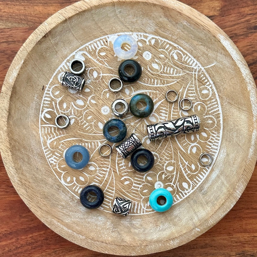 Night Sky dreadlock beads, set of 25 (view 3) - Mountain Dreads