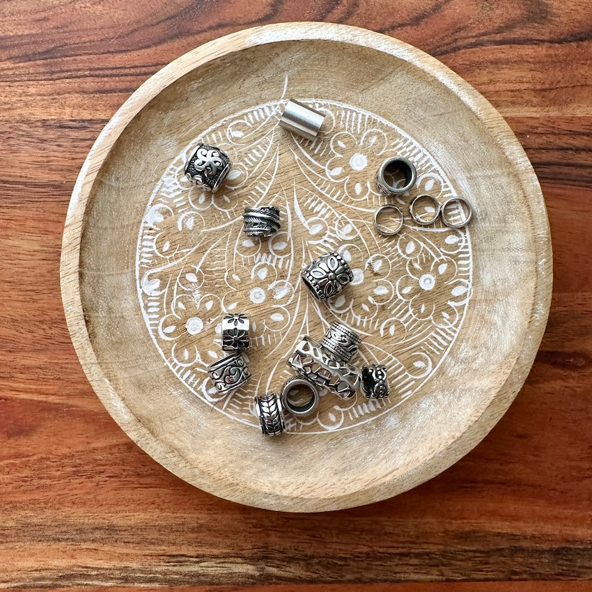 Stainless Steel dreadlock beads, set of 15 - Mountain Dreads