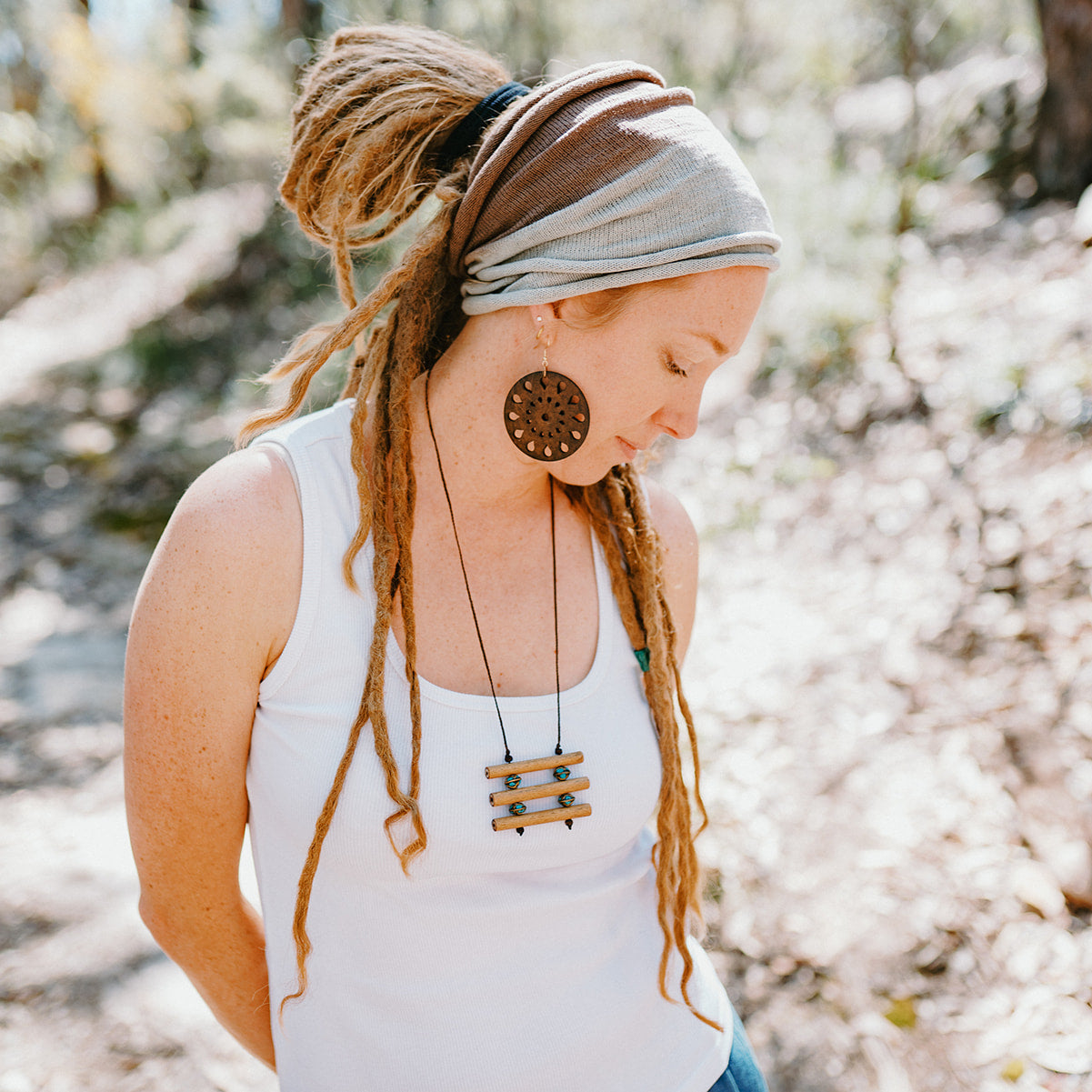 Bamboo Necklace - 3 Rung Ladder (view 2) - Mountain Dreads