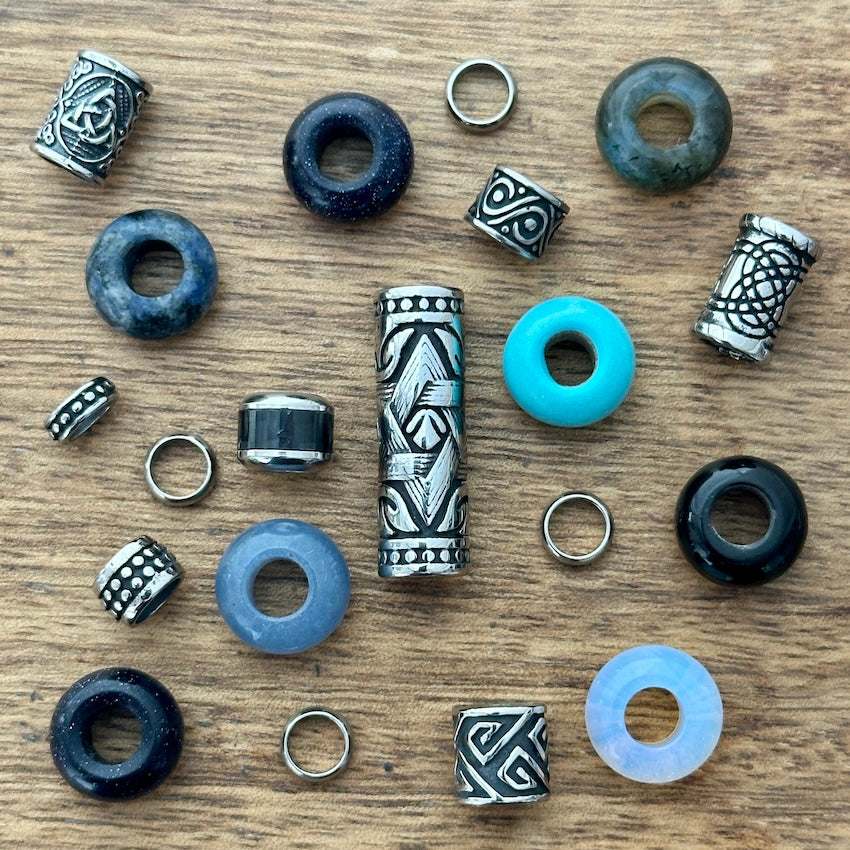 Night Sky dreadlock beads, set of 25 - Mountain Dreads