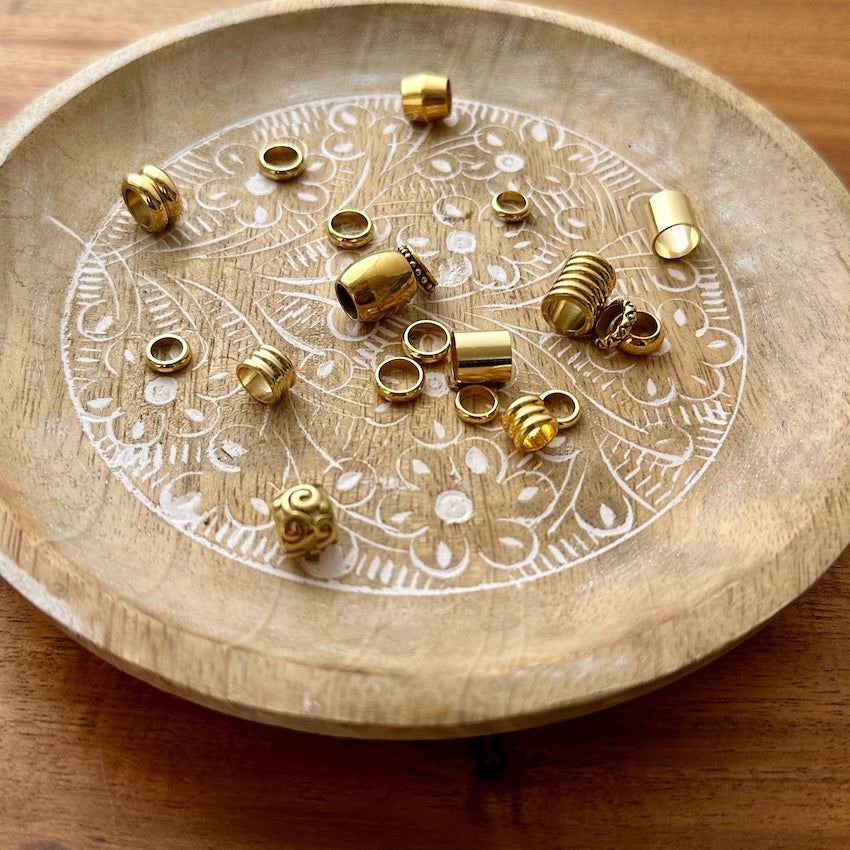 Golden Dreadlock Beads | Set Of 20