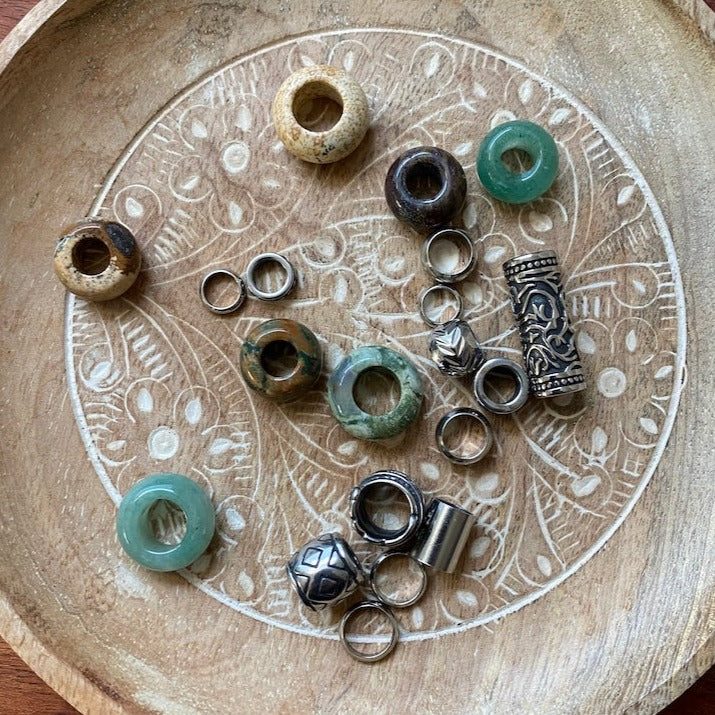 Green Dreadlock Beads | Set Of 20