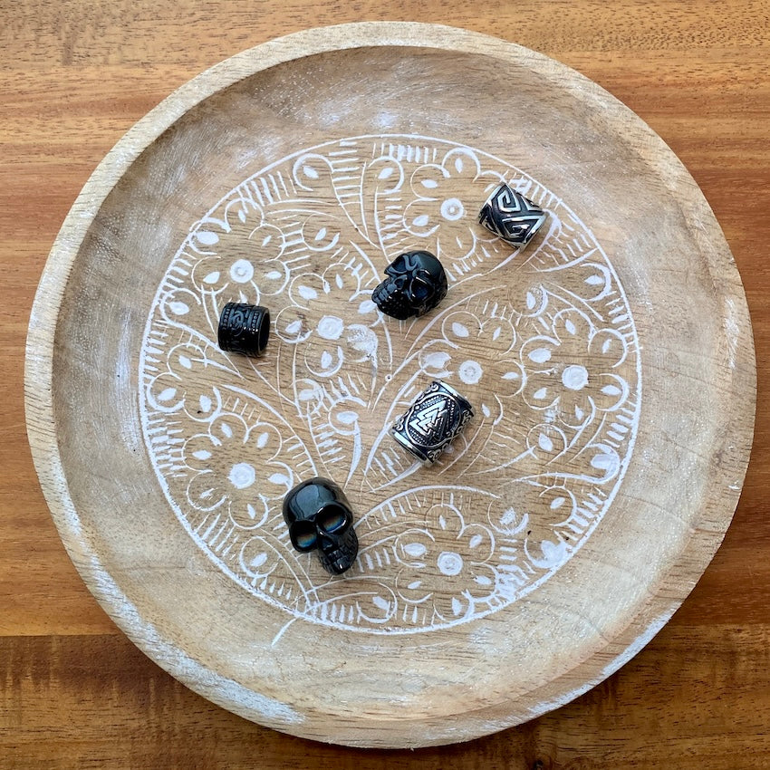 Stainless Steel Skull Beads | Set Of 5