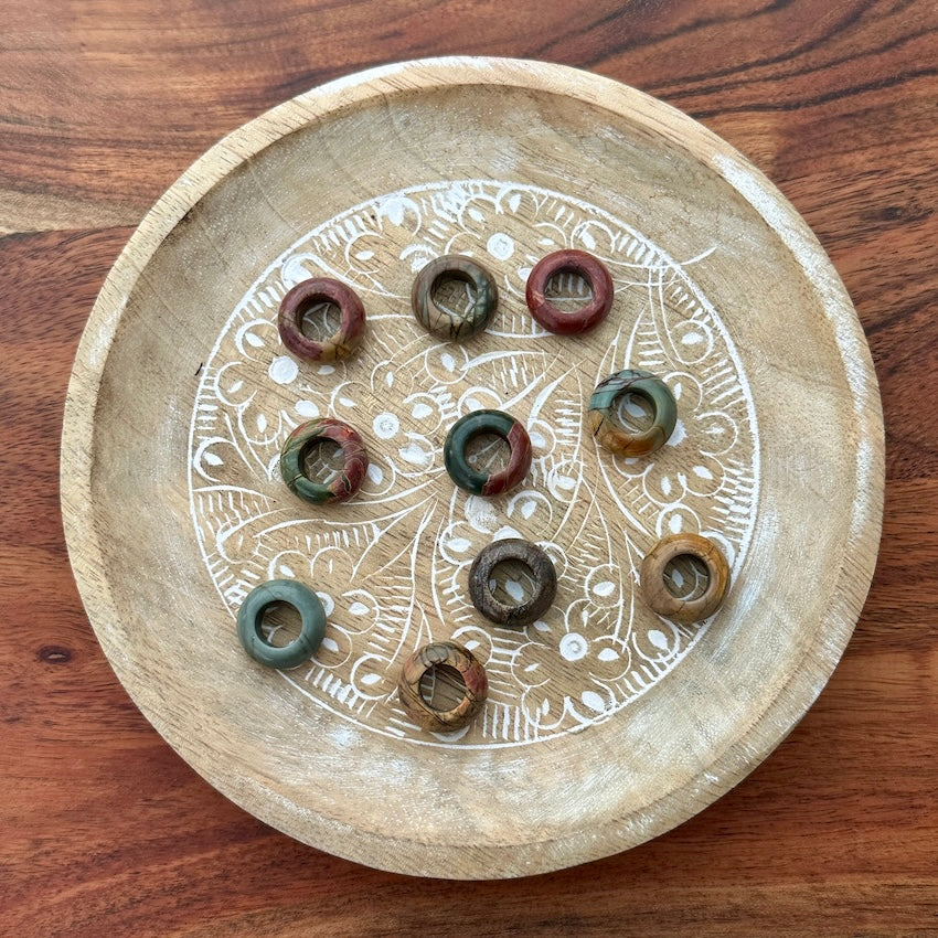 Jasper Gemstones dreadlock beads, set of 10 (view 5) - Mountain Dreads