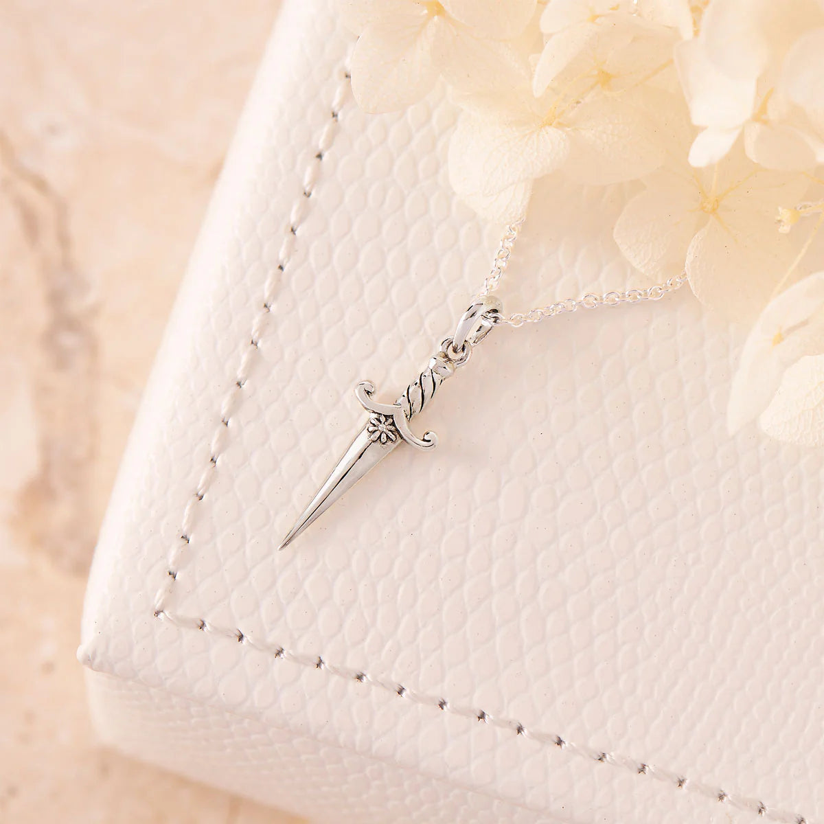 Sterling Silver, Fleur Dagger Necklace (view 4) - Mountain Dreads