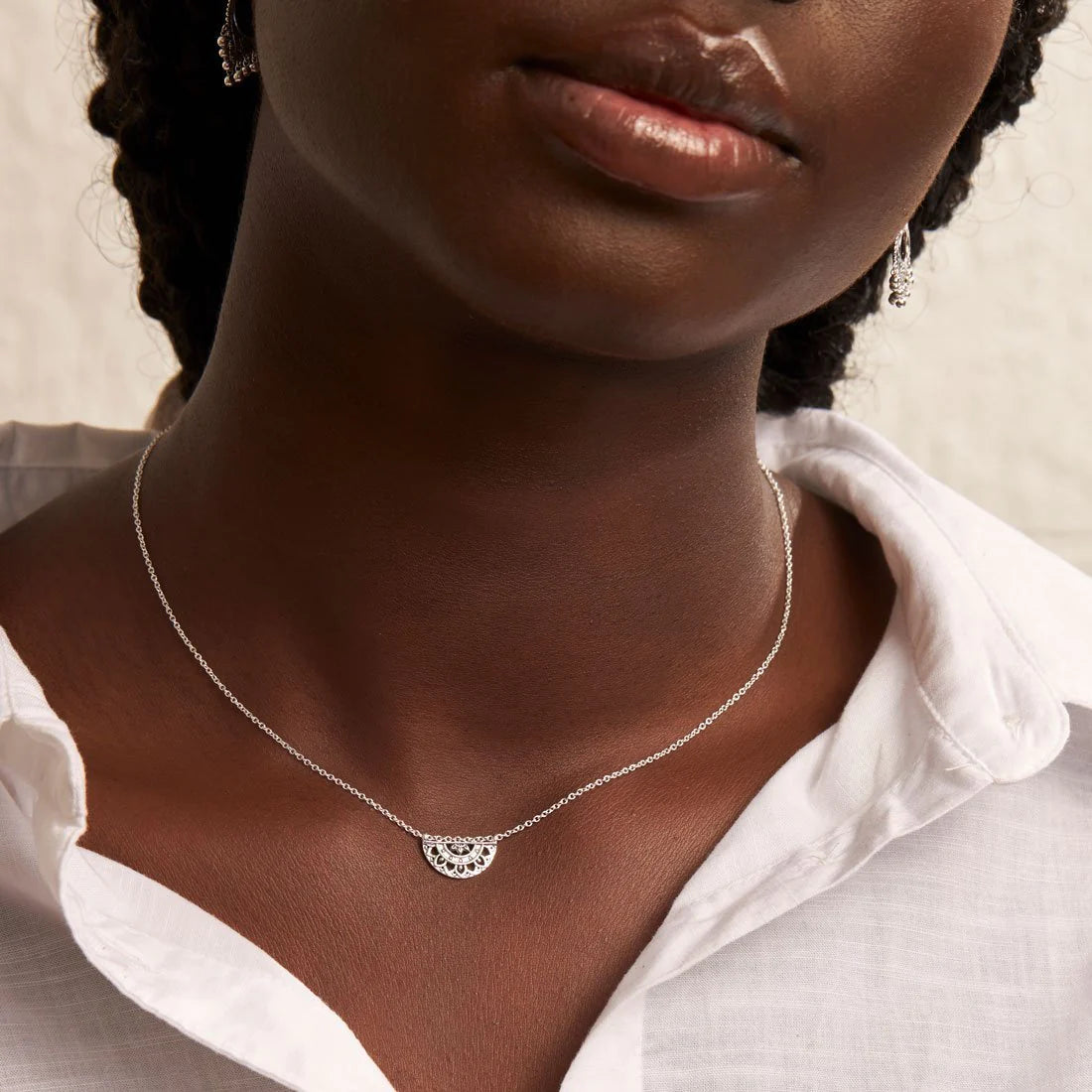 Sterling Silver | Dainty Mandala Necklace