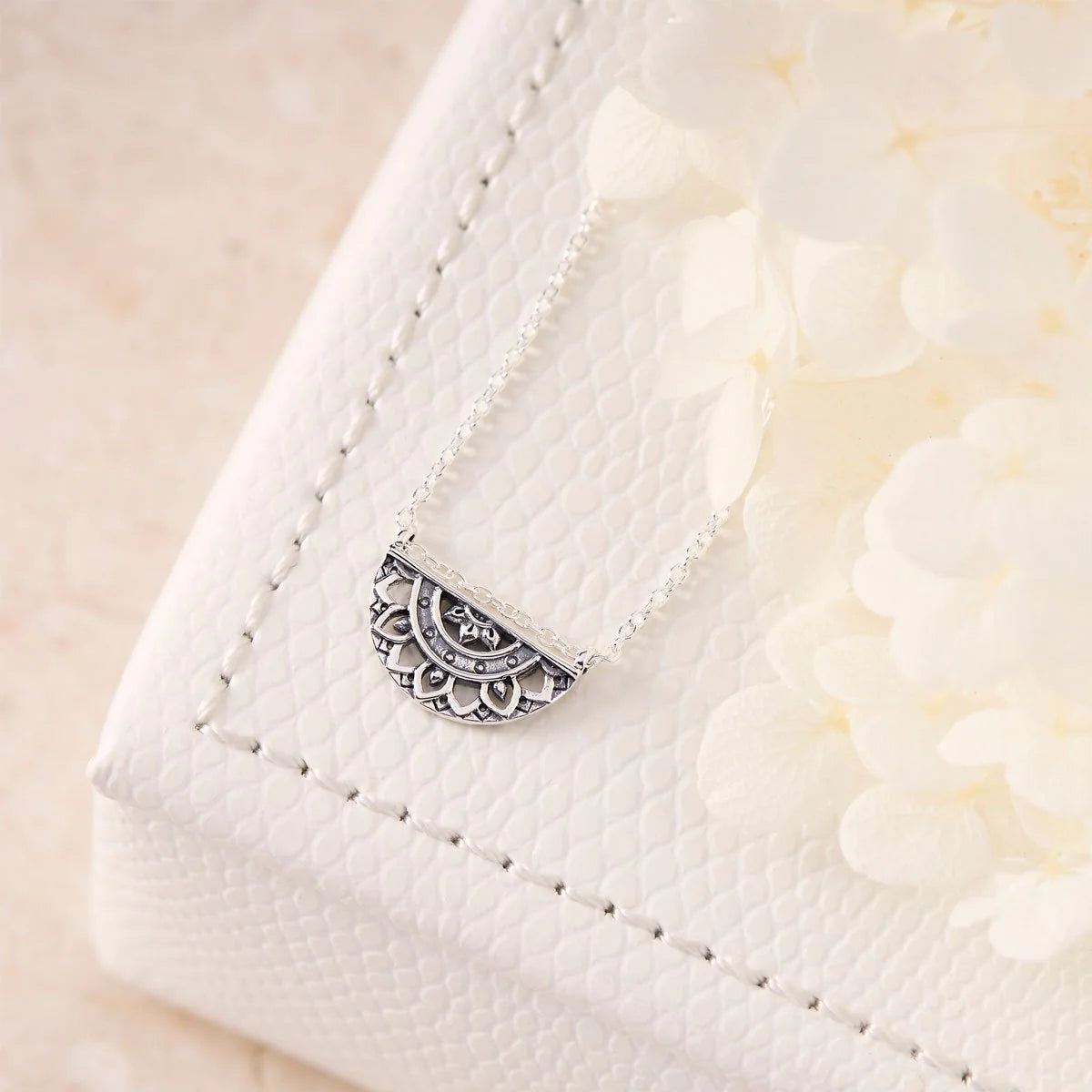 Sterling Silver | Dainty Mandala Necklace