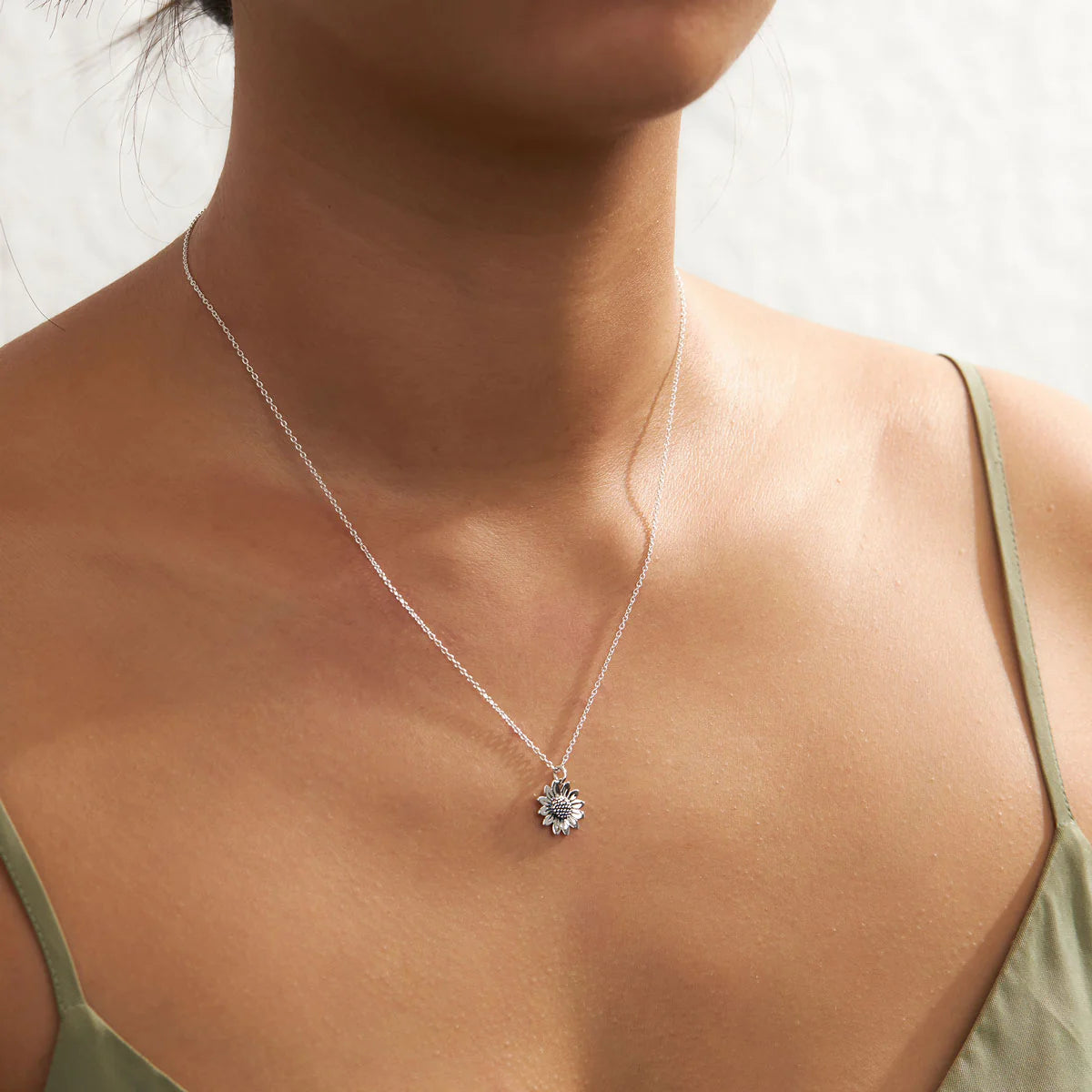 Sterling Silver | Blossoming Sunflower Necklace