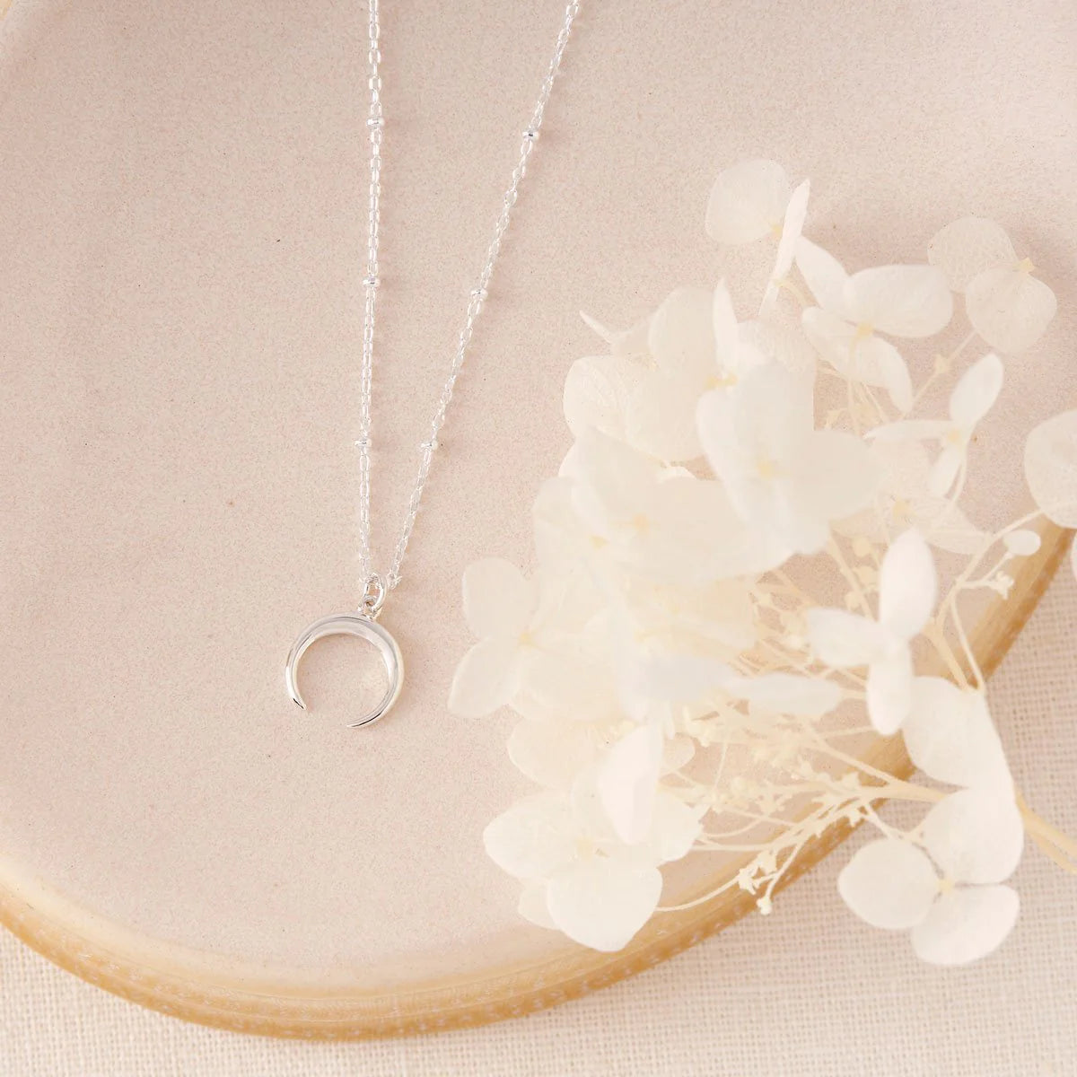 Sterling Silver Petite Moon Illusion Necklace