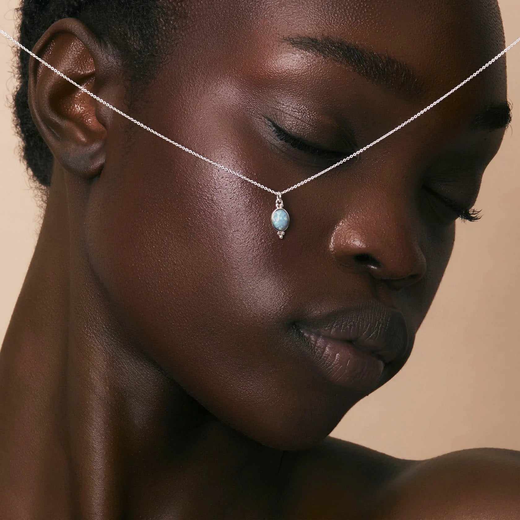 Sterling Silver, Moon Song Opal Necklace - Mountain Dreads