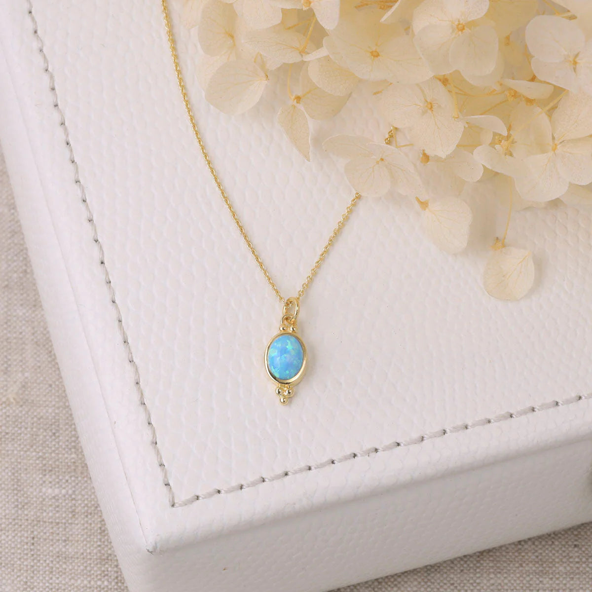 Moon Song Opal Necklace Gold