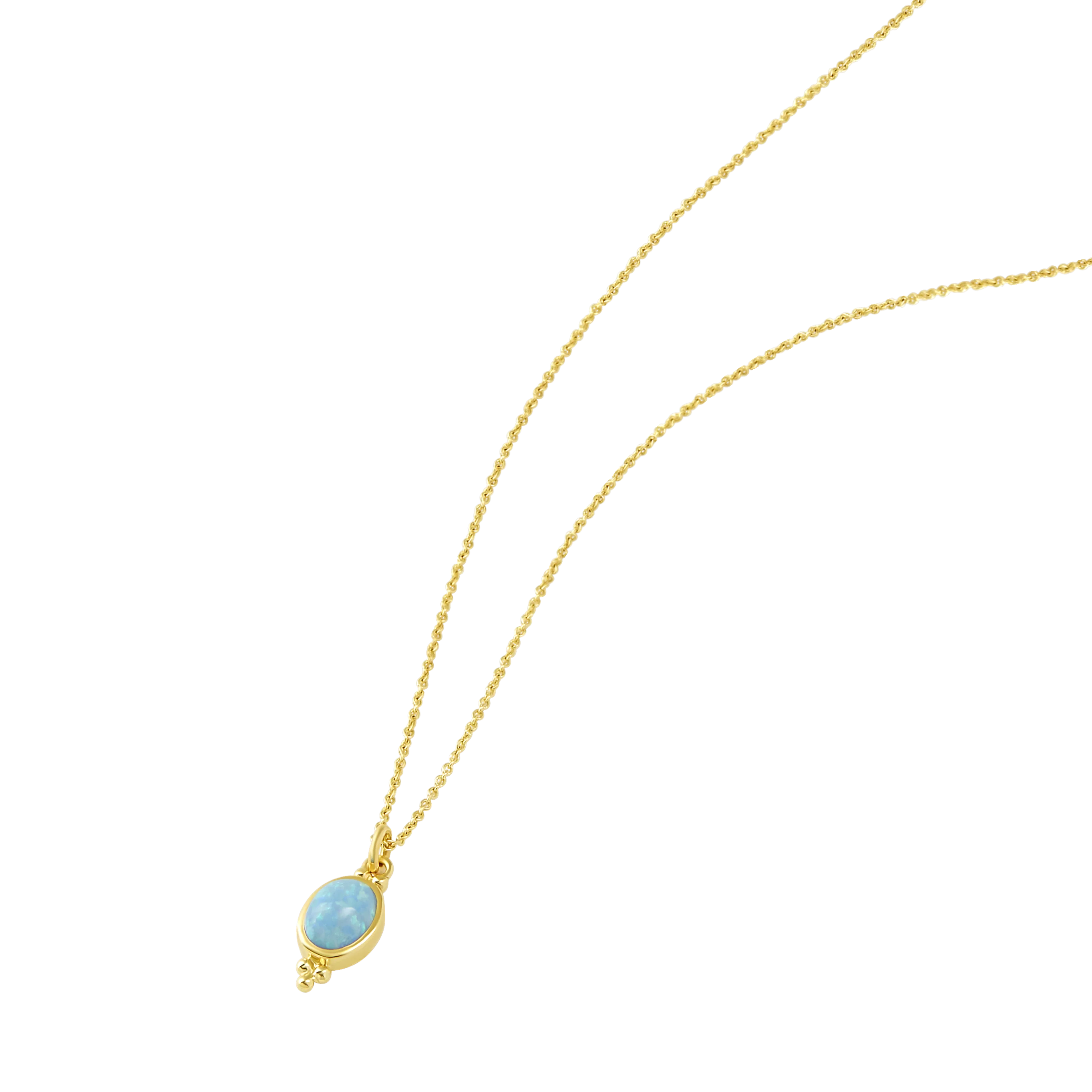 Moon Song Opal Necklace Gold (view 2) - Mountain Dreads