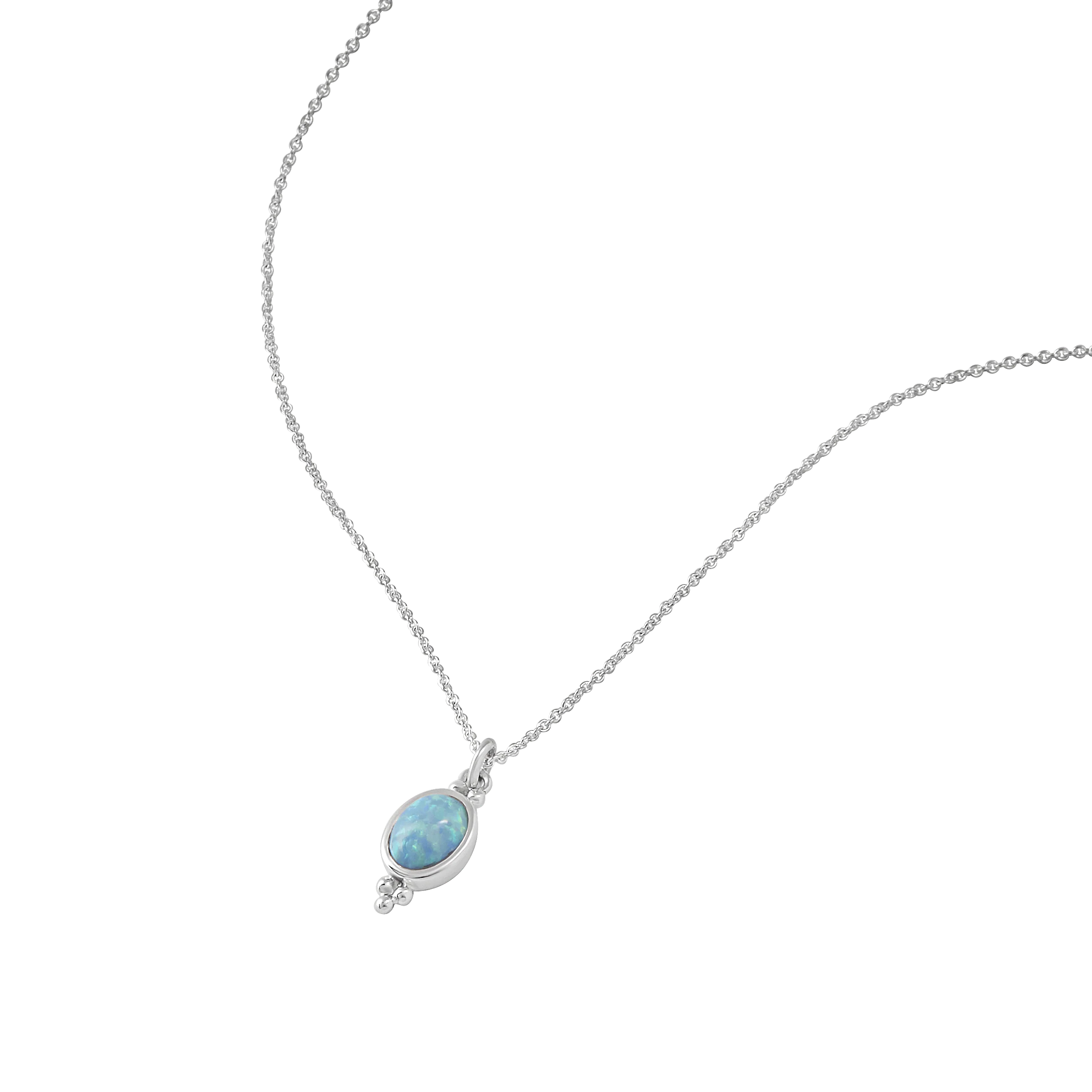 Sterling Silver, Moon Song Opal Necklace (view 2) - Mountain Dreads