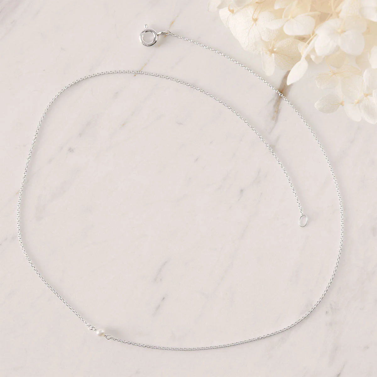Sterling Silver, Dainty Pearl Choker Necklace (view 4) - Mountain Dreads