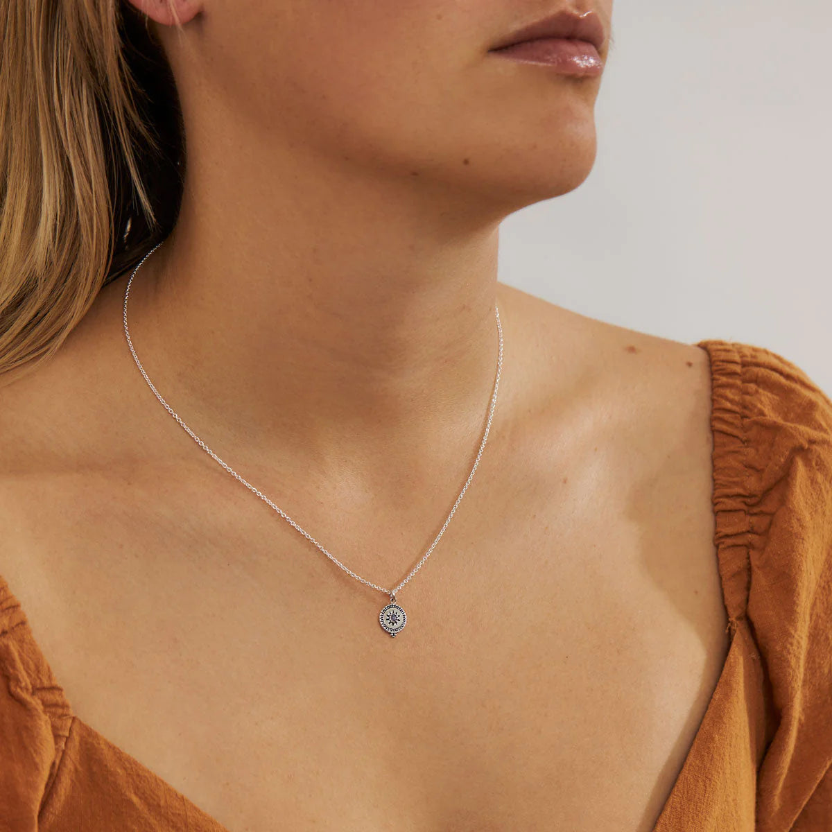 Sterling Silver | Solstice Rainbow Moonstone Necklace