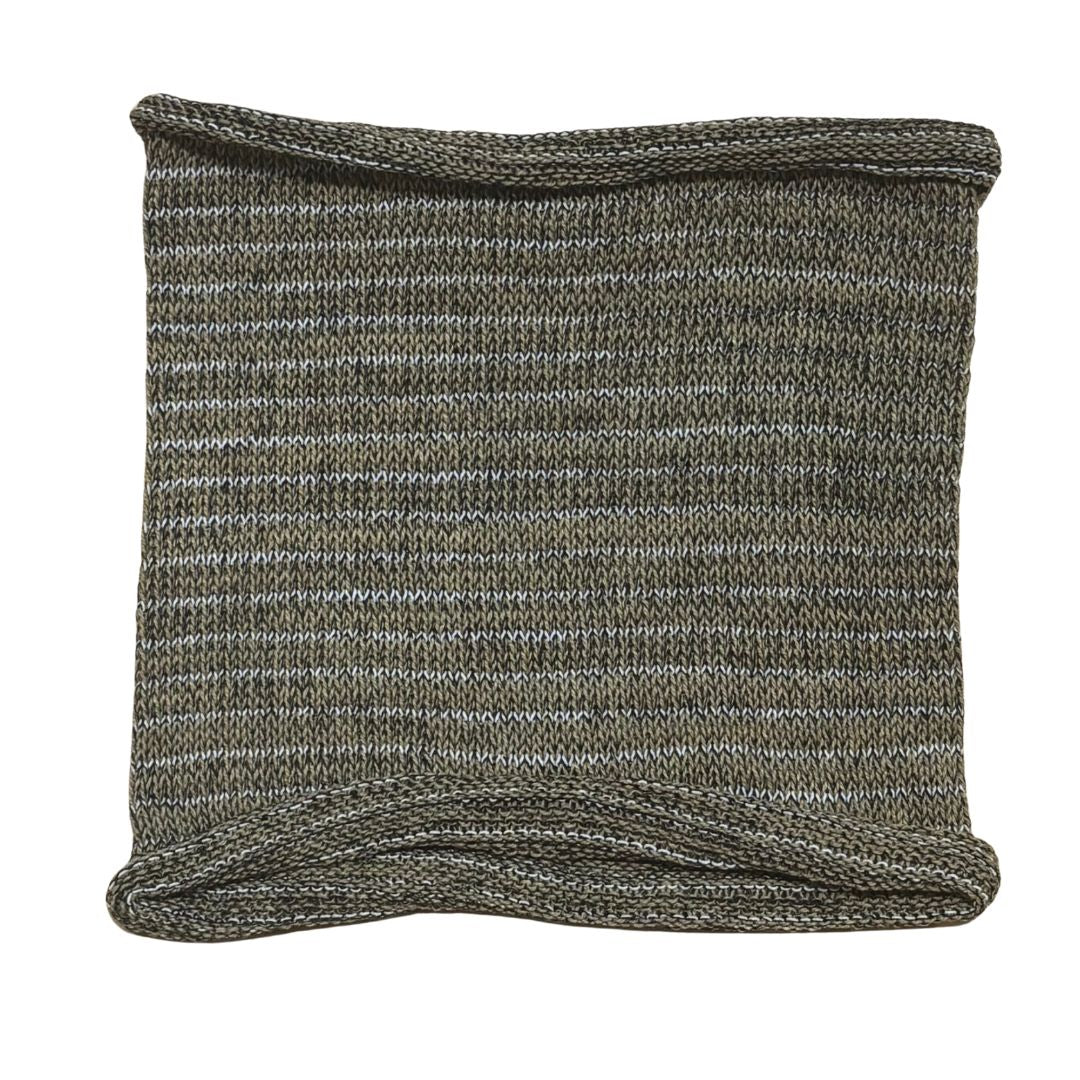 Grey/green cotton headband on a white background