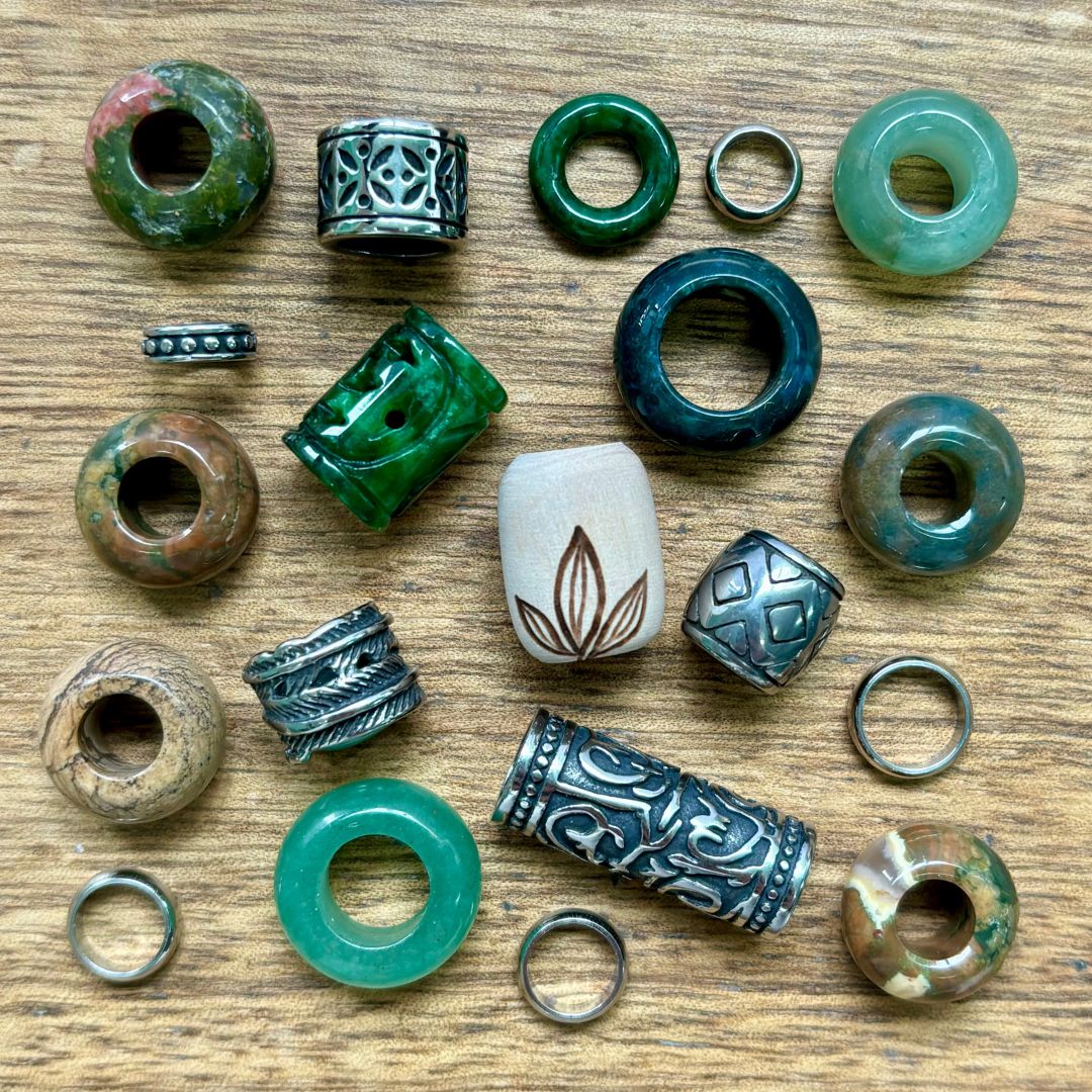 Forest Dreadlock Beads | Set Of 20