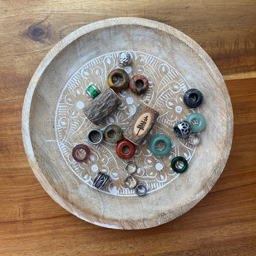 Juniper Forest dreadlock beads, limited edition set of 20 (view 2) - Mountain Dreads